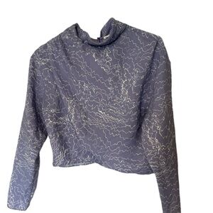 ASTR Blue and White Patterned Blouse